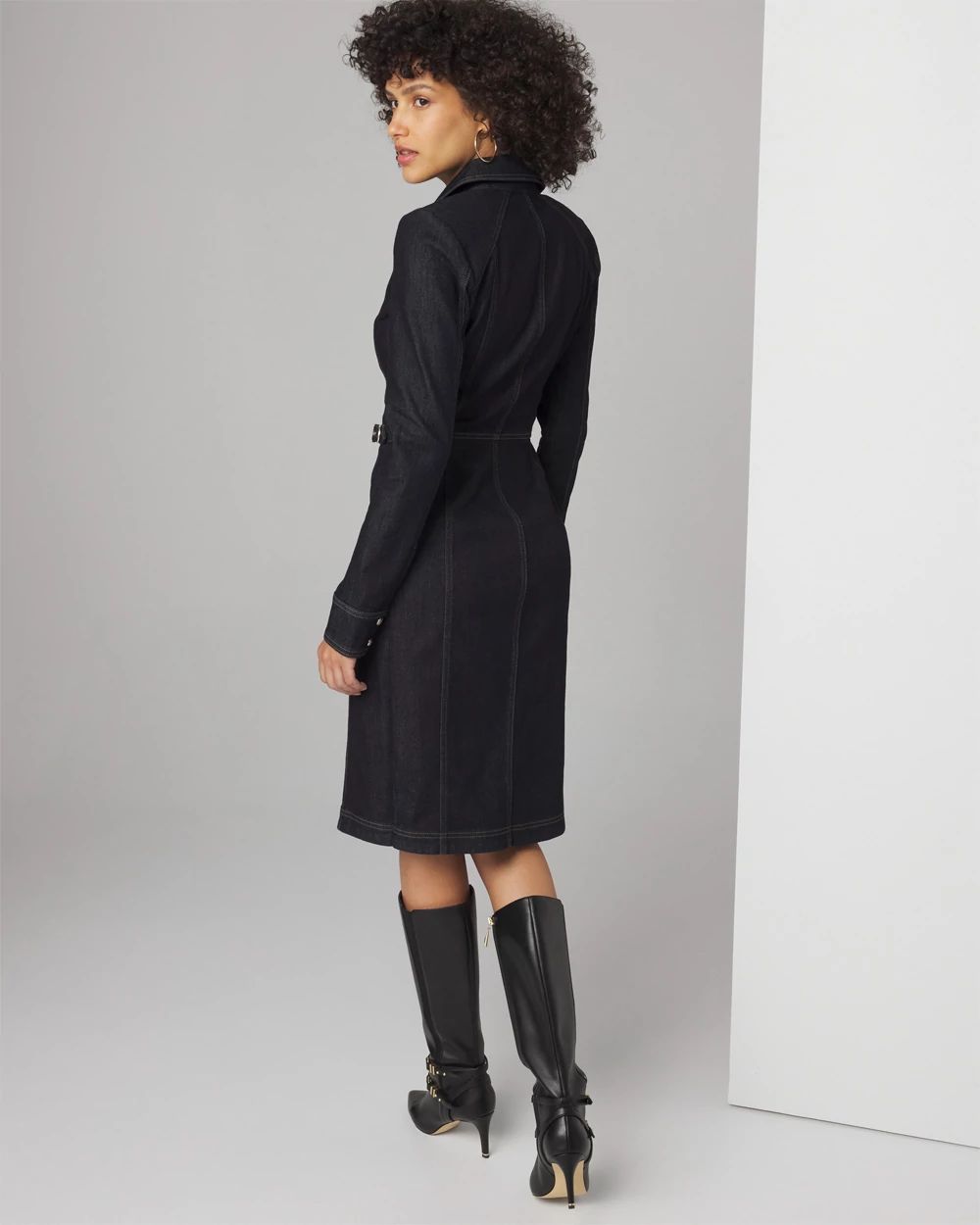Petite black denim dress cheap